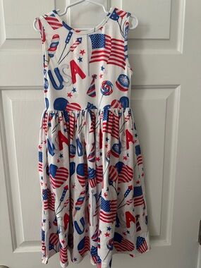 Patriotic USA Sleeveless Dress - Red, White & Blue